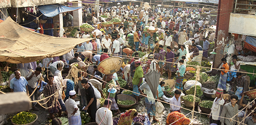 Photo Credit: [Cropped] A Crowded Market in Dhaka, Bangladesh by International Food Policy Research Institute / 2010
https://flic.kr/p/8puwFf
