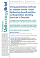 Quantitative Evaluation of mNutrition in Tanzania -Methodology brief