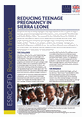 Reducing Teenage Pregnancy - cover