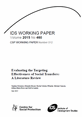 WP460_FrontCover This is the front cover to IDS Working Paper 460, 'Evaluating the Targeting Effectiveness of Social Transfers: A Literature Review'.