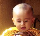 Baby close up for Seeing the Unseen Bulletin Close up of baby on the cover of the IDS Bulletin - Seeing the Unseen: Breaking the Logjam of Undernutrition in Pakistan