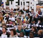 Drop the Debt Jubilee campaigners Jubilee human pie chart by Paul Miller - Flickr (CC BY 2.0)