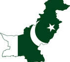 Pakistan flag and map Pakistan flag and map. Credit: Fry1989 (Wikimedia) - CC BY-SA 3.0