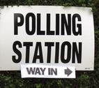General election blog image Sign to UK polling station