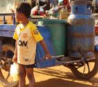 Barefoot Child Kandal Barefoot Child in Cambodia used for Ippei Tsuruga blog entry - Photo taken by Ippei