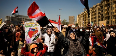 Women protesters in Cairo during the Arab Spring