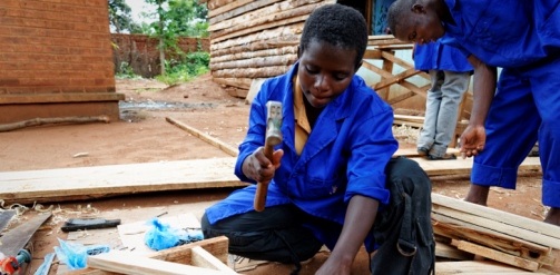 ILO/Flickr - Pamela working as a carpenter in Malawi