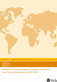 Sida_FinalSythesisReport_FrontCover This is the cover to the report, 'Evaluation of the Strategy for Support via Swedish
Civil Society Organisations 2010-2014'.