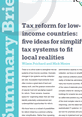 Tax reform for low income countries Tax reform for low income countries