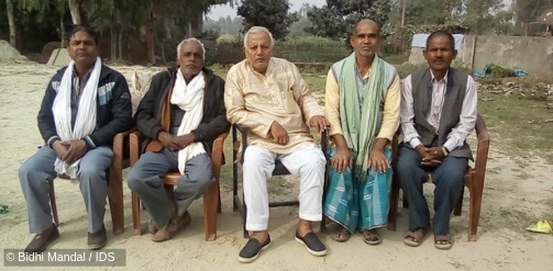 “Janakpur, 5 December 2018. Jagdish Yadav (centre) was elected chair of Ward 19 in the 'September 2017 local elections. He had already long been presiding over the Village Development Committee that previously governed this rural community.' © Bidhi Mandal / IDS