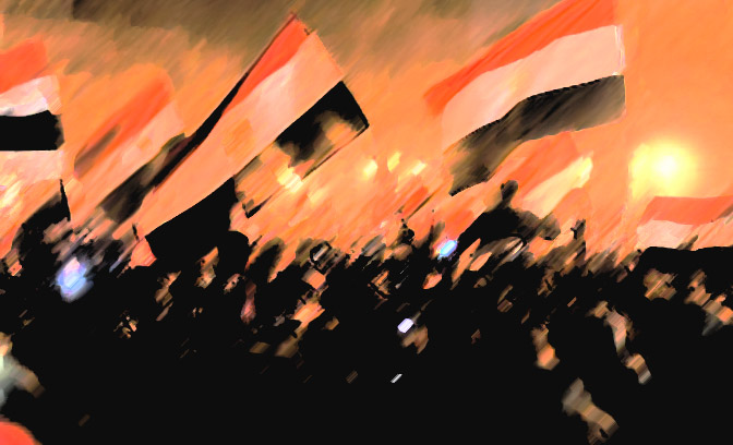 Flags in Tahrir Square, Egypt