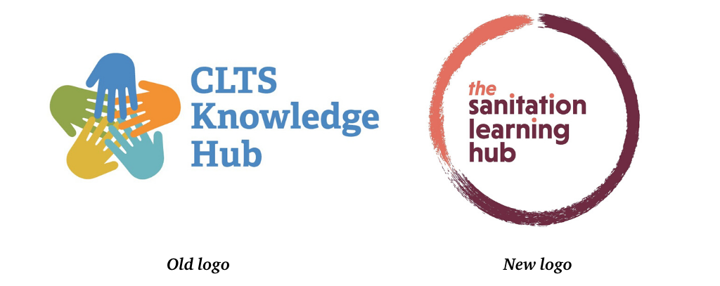 Image showing old CLTS knowledge hub logo and new sanitation learning hub logo