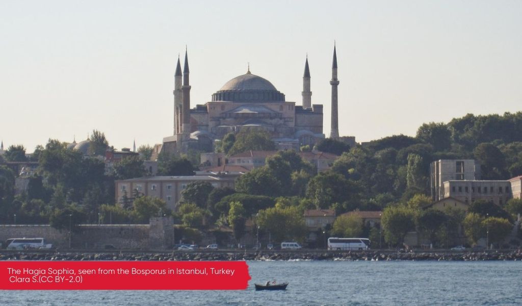 The Hagia Sophia seen from the Bosporus, Istanbul, Turkey