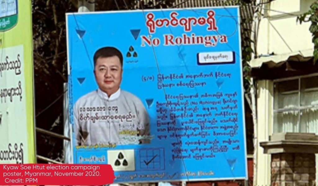 November 2020 election poster in Myanmar