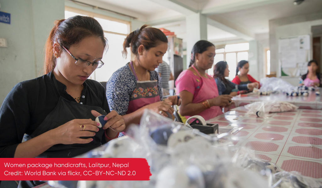 Women packaging handicrafts, Nepal 