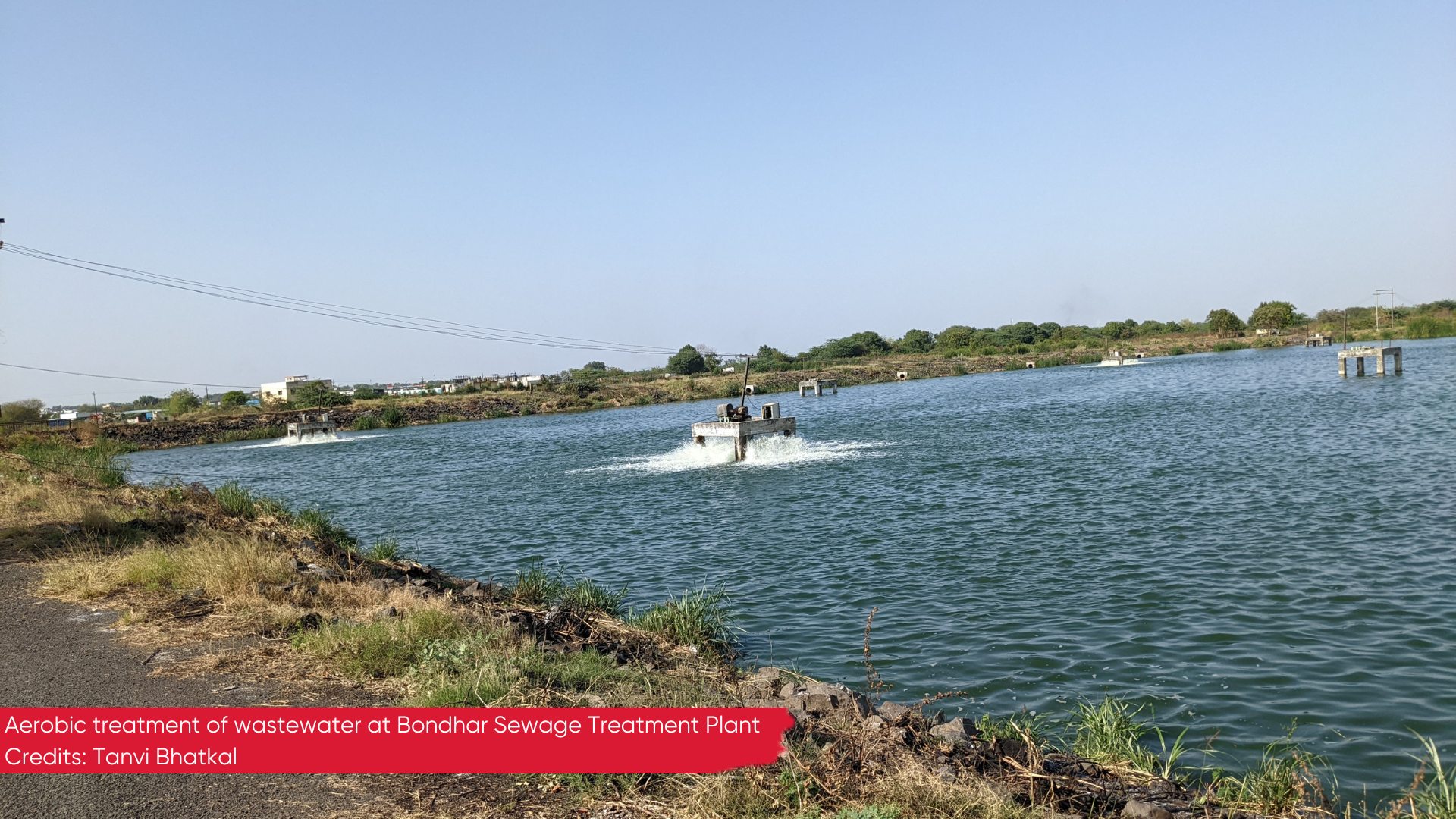 Aerobic treatment of wastewater at Bondhar Sewage Treatment plant