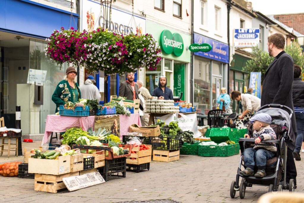Farm produce for sale at a market in Brighton and Hove. Credit: Simon Benson / Shutterstock