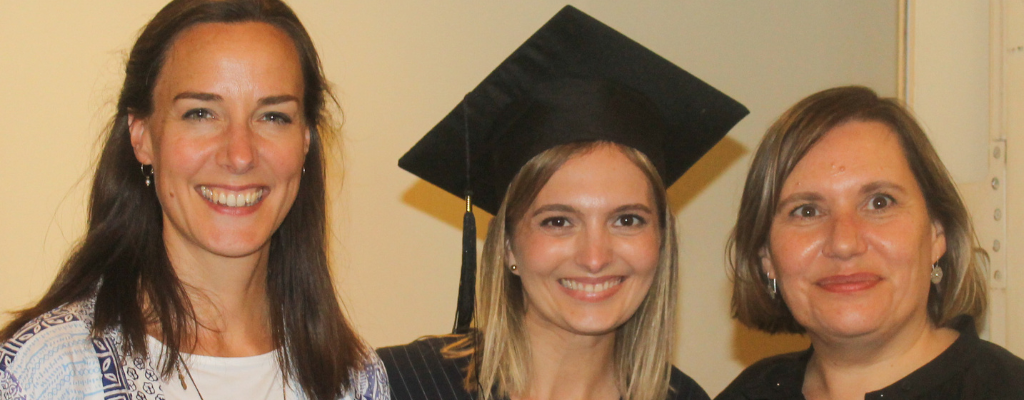 Marie Claire (pictured centre) with her supervisors.