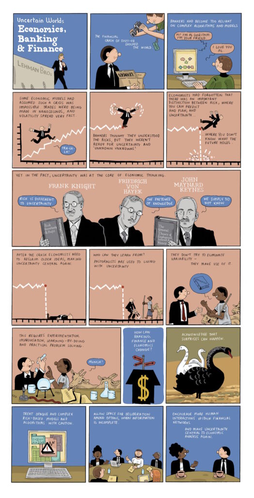 Economics, banking and finance: The financial crash of 2007-8 exposed the banking system’s reliance on complex algorithms and models. Could bankers and economists rediscover older ideas about uncertainties and ‘unknown unknowns’, and what could they learn from pastoralists?