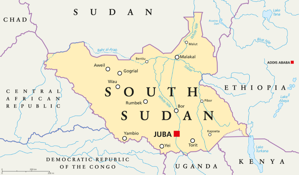 Yellow map with white background