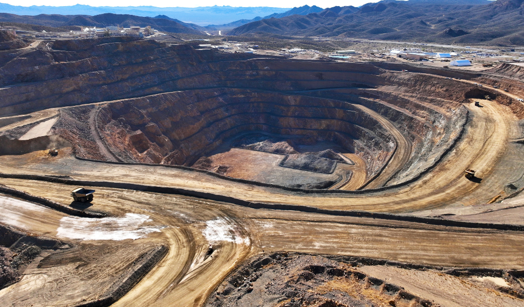 mining background with brown and dark brown circles in the ground